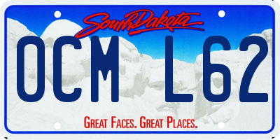 SD license plate 0CML62