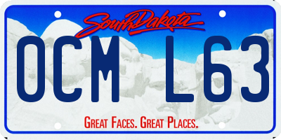 SD license plate 0CML63