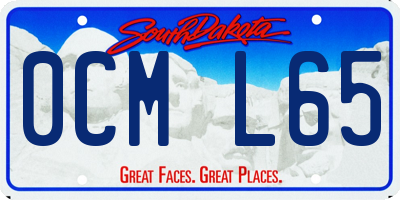 SD license plate 0CML65