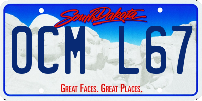 SD license plate 0CML67