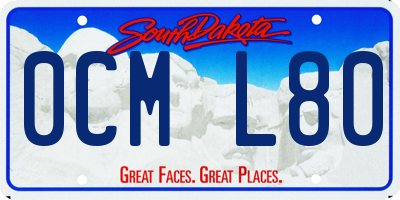 SD license plate 0CML80