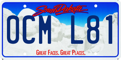 SD license plate 0CML81