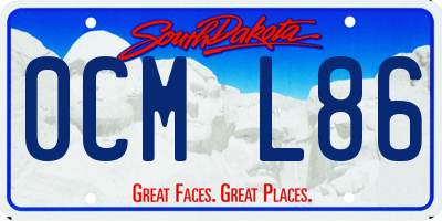 SD license plate 0CML86