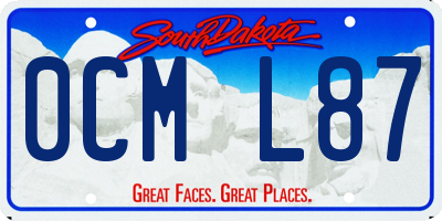 SD license plate 0CML87