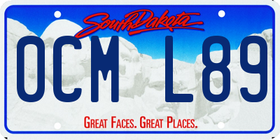 SD license plate 0CML89