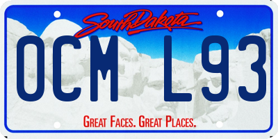 SD license plate 0CML93