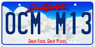 SD license plate 0CMM13