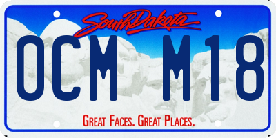 SD license plate 0CMM18