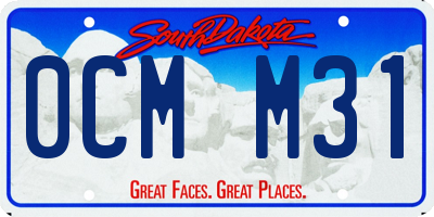 SD license plate 0CMM31
