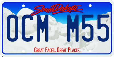SD license plate 0CMM55