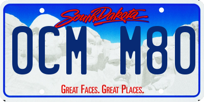 SD license plate 0CMM80