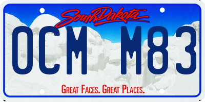 SD license plate 0CMM83