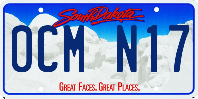 SD license plate 0CMN17