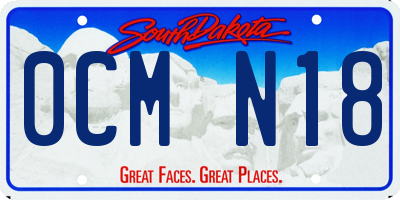 SD license plate 0CMN18