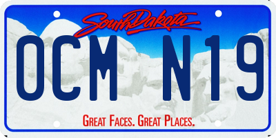 SD license plate 0CMN19