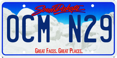 SD license plate 0CMN29