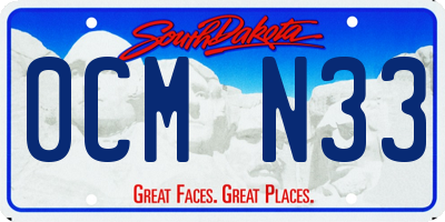 SD license plate 0CMN33