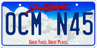 SD license plate 0CMN45