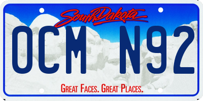 SD license plate 0CMN92