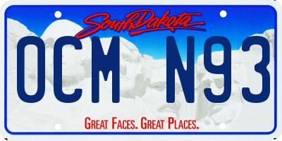 SD license plate 0CMN93