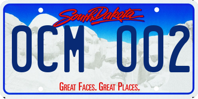 SD license plate 0CMO02