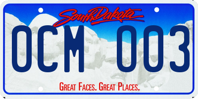 SD license plate 0CMO03