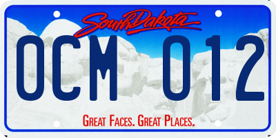 SD license plate 0CMO12