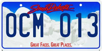 SD license plate 0CMO13