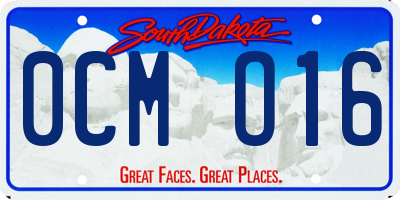 SD license plate 0CMO16