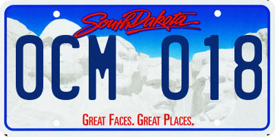 SD license plate 0CMO18