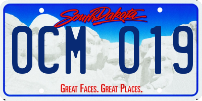SD license plate 0CMO19