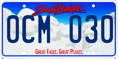 SD license plate 0CMO30