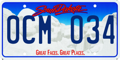 SD license plate 0CMO34