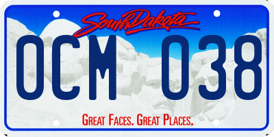SD license plate 0CMO38