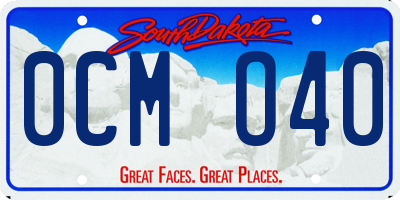 SD license plate 0CMO40