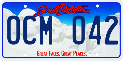 SD license plate 0CMO42
