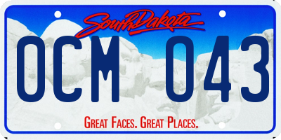 SD license plate 0CMO43