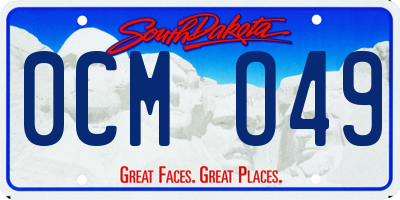 SD license plate 0CMO49