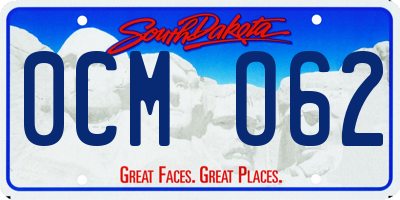 SD license plate 0CMO62