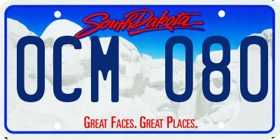 SD license plate 0CMO80