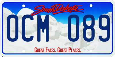 SD license plate 0CMO89