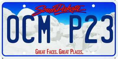 SD license plate 0CMP23
