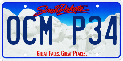 SD license plate 0CMP34
