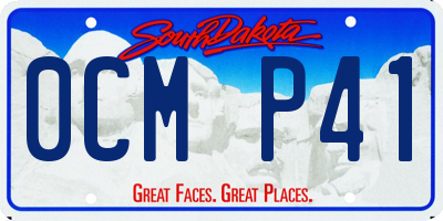 SD license plate 0CMP41