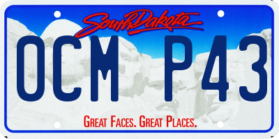 SD license plate 0CMP43