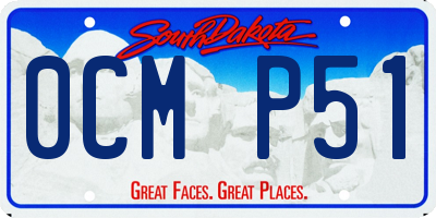 SD license plate 0CMP51