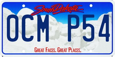 SD license plate 0CMP54