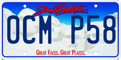 SD license plate 0CMP58