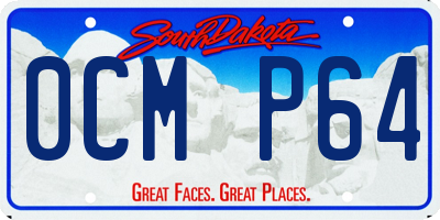 SD license plate 0CMP64