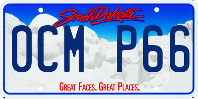 SD license plate 0CMP66
